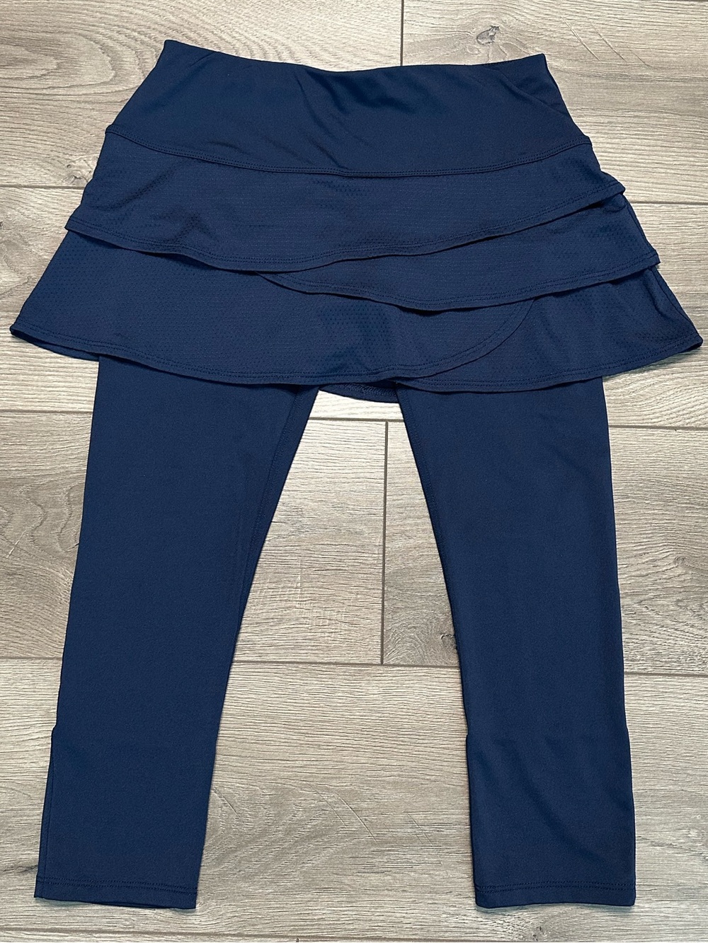 Lucky In Love Core Scallop Capri Tennis Skort Skirt Leggings Navy Blue Small
